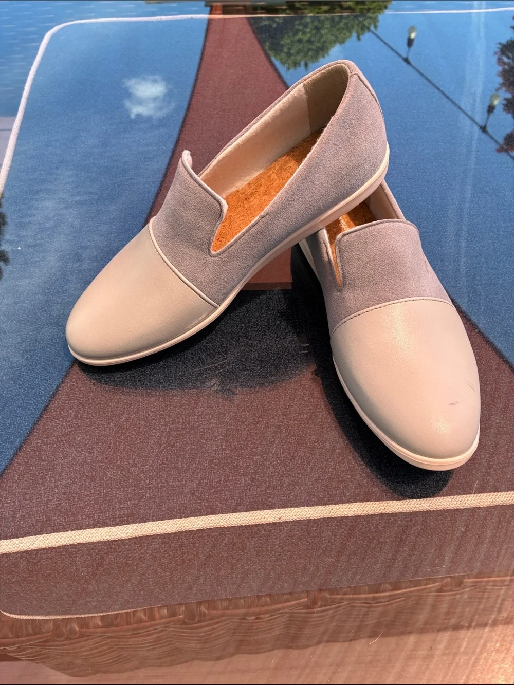 Dooeys vegan leather women’s  Slip-On Loafers in and gray size 8.5